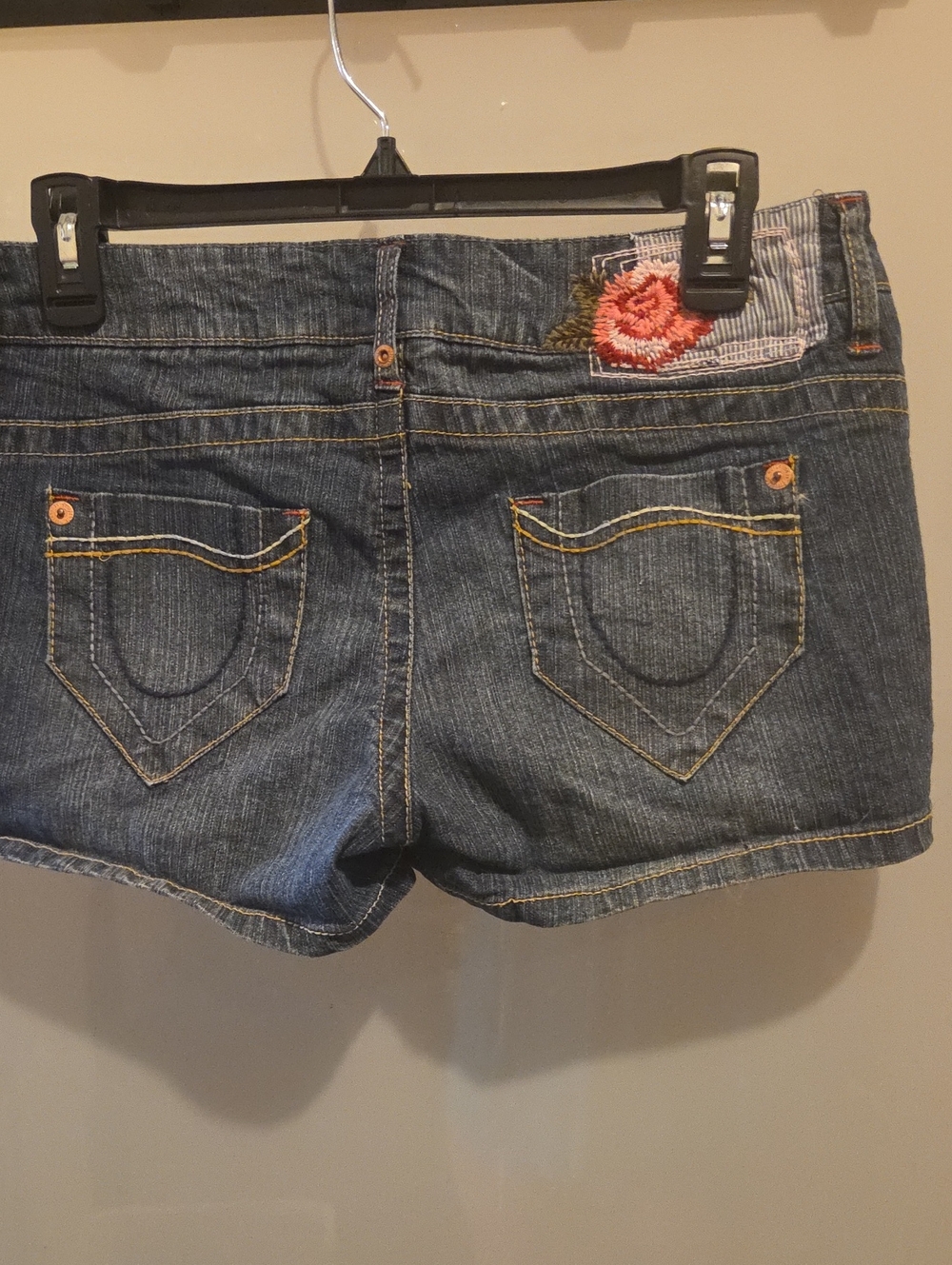 Freestyle Denim Embroidered Flower Shorts